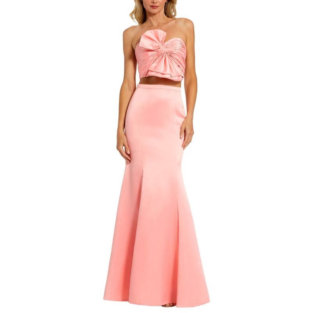 Mac Duggal Womens  2Pc Strapless Bow Top & Mermaid Skirt Set